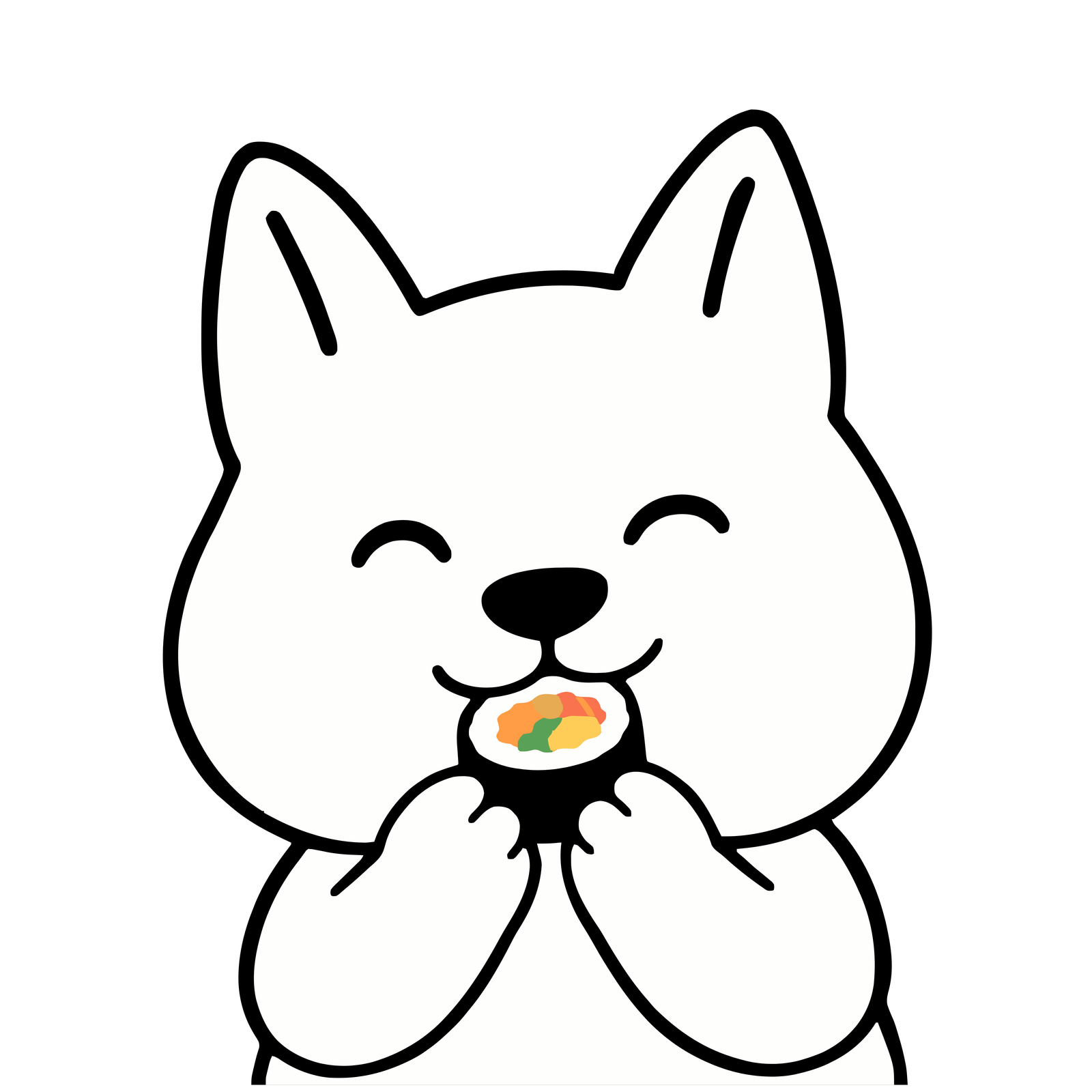 La mascota de HAN’S COFFEE disfrutando un kimbap